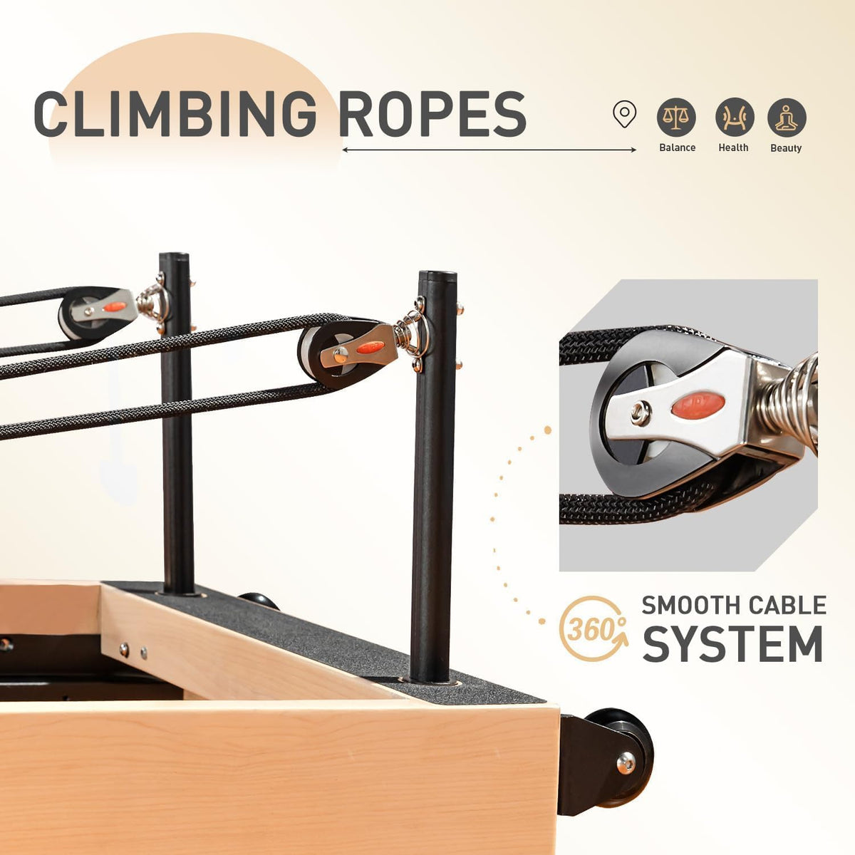 Foldable Pilates Reformer & Equipment - Pilates Reformer Workout Machine for Home Gym with Reformer Accessories, Reformer Box, Padded Jump Board - up to 300 Lbs Weight Capacity