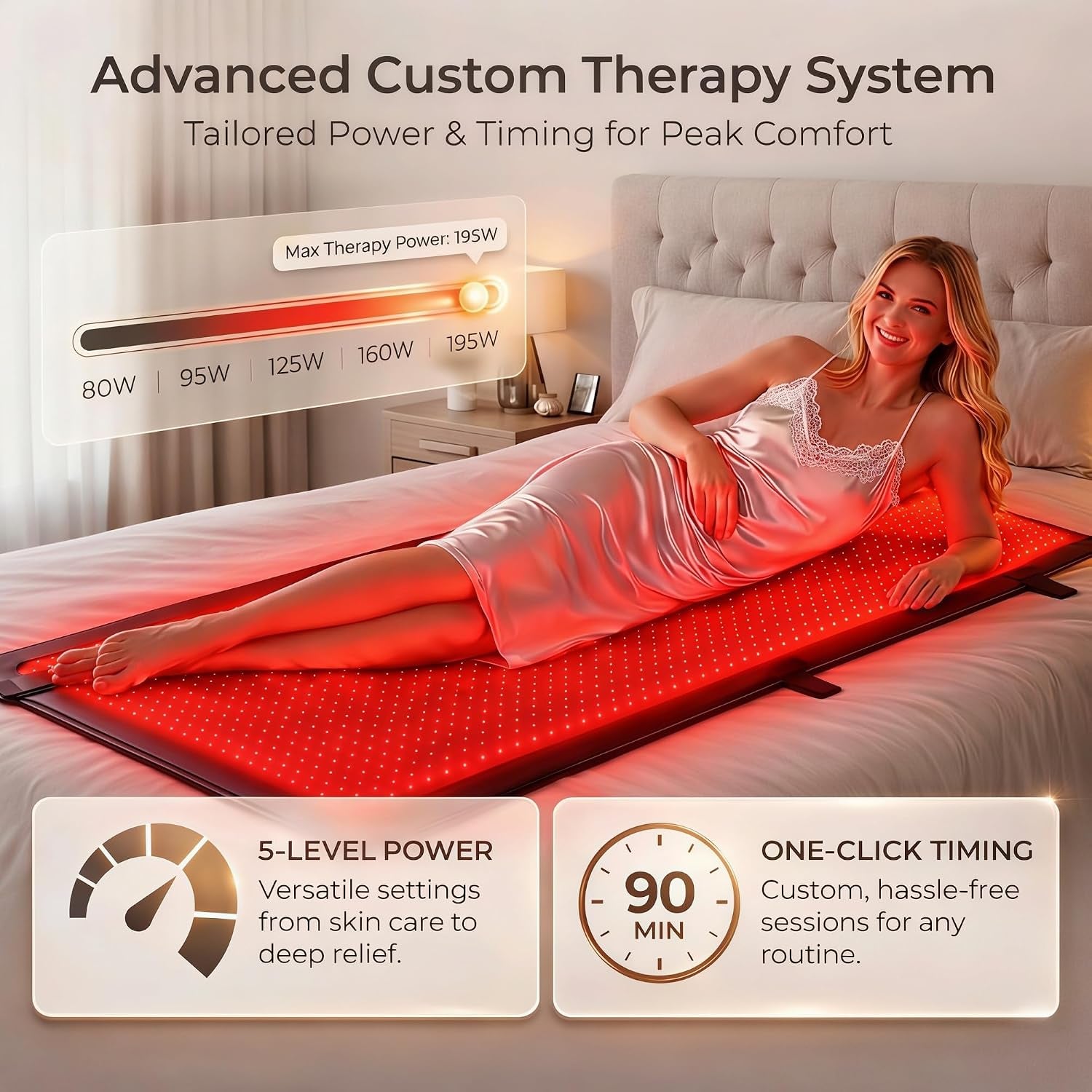 2026 Upgraded All-In-One Red Light Therapy Mat Full Body, 75” X 35” Medical-Grade TPU Red Light Blanket with 2600 Dual-Wavelength Leds (660Nm Red & 850Nm NIR) for Pain Relief